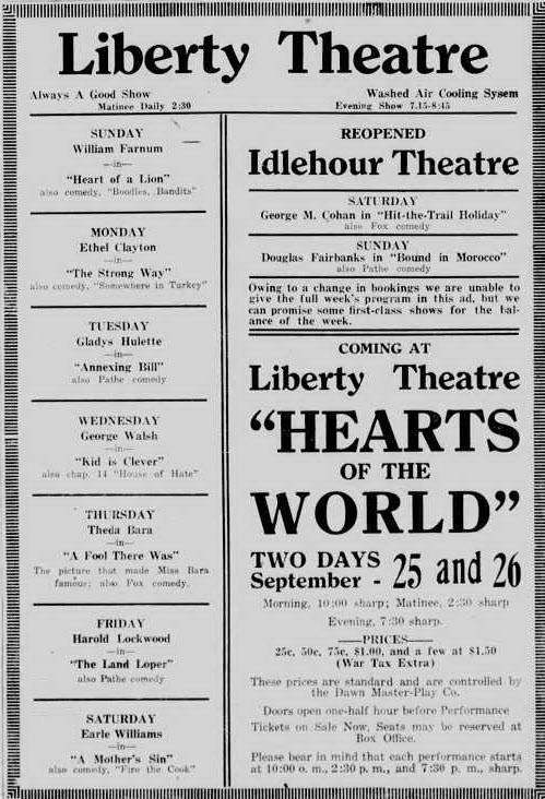 Regent Theater - THE ALMA RECORD SEP 12 1918